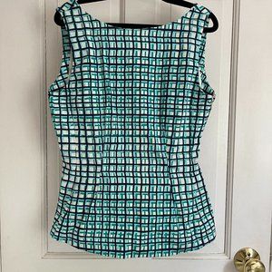**SOLD** KATE SPADE Tatiana Checkered Peplum Top S, XS